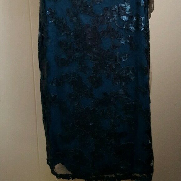 NWT WOMEN Adrianna Papell Deep Blue Sequin Dress - Picture 8 of 8